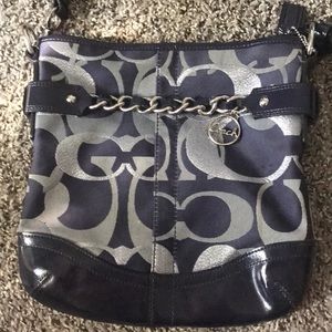 Coach Optic Metallic Blue Duffle F19820 Bag